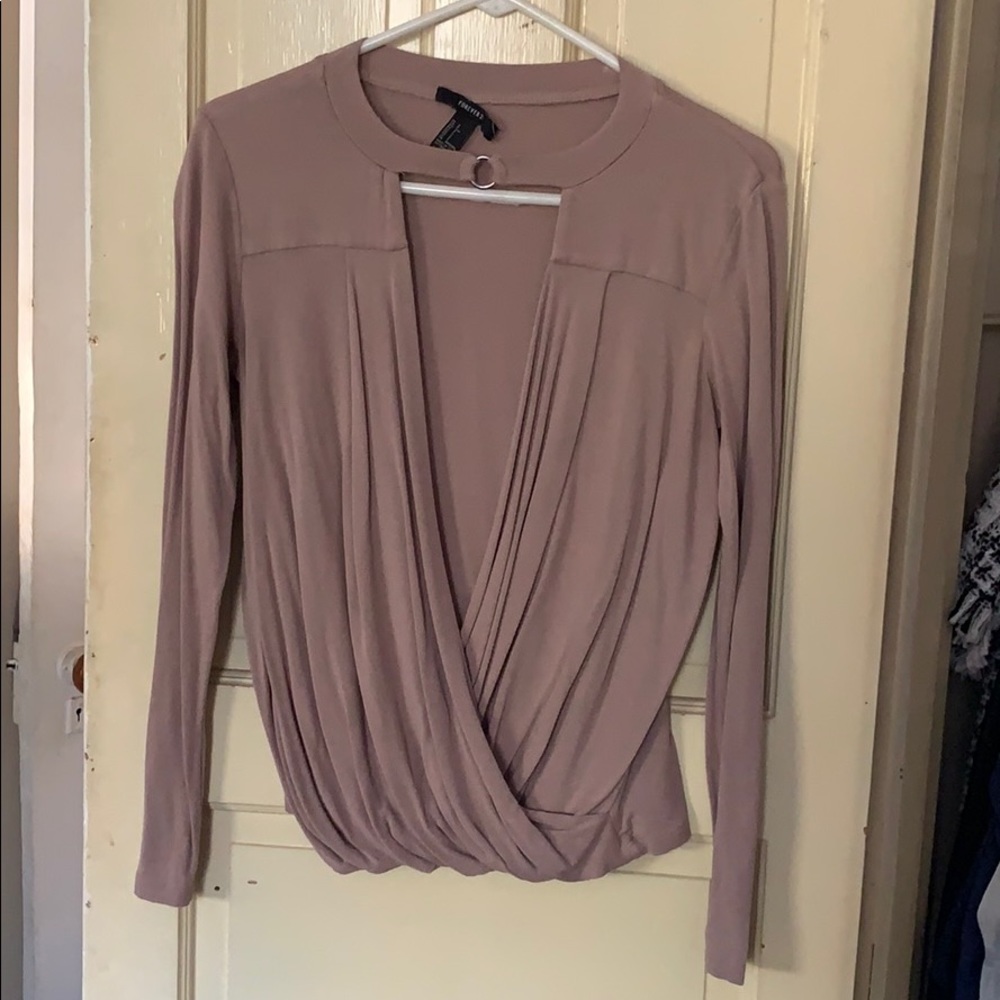 Tan Surplice Top from Forever 21